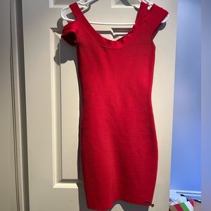 Women’s GUESS red, Herve Leger inspired bandage dress, Size Medium